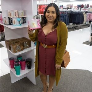 BP Burgundy Button Down Dress